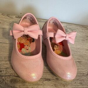 Disney Pink Glitter Bow Mary Jane Girls Dress Shoes